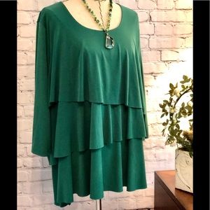 Susan Graver Layered Ruffle Top